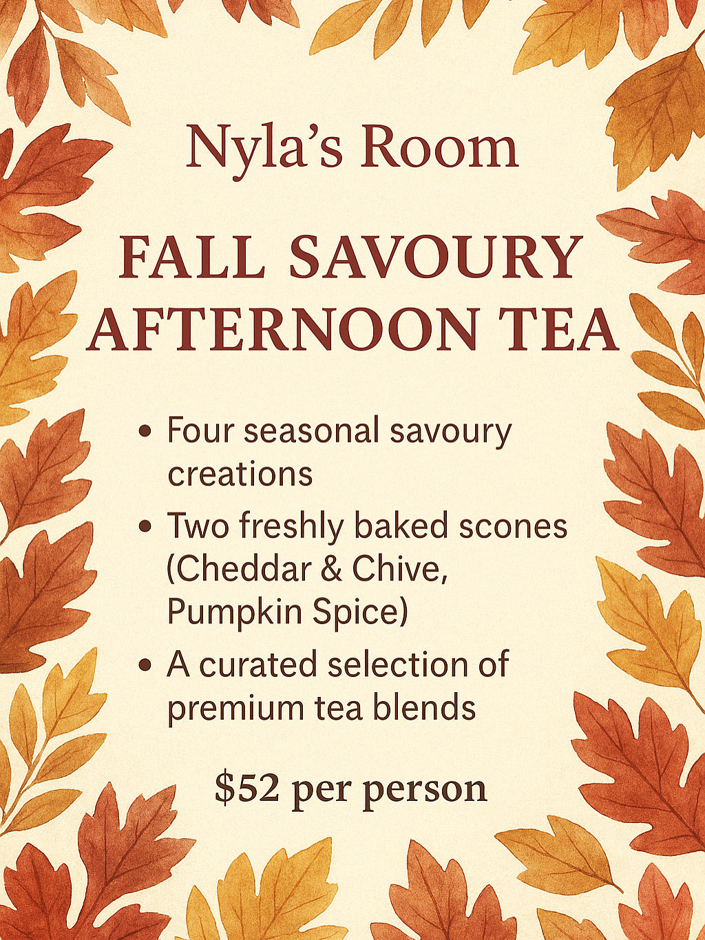 Fall Savoury Afternoon Tea