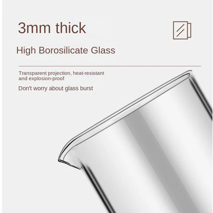 Hand filter press teapot glass tea maker, milk bubble press teapot coffee filter cup holder