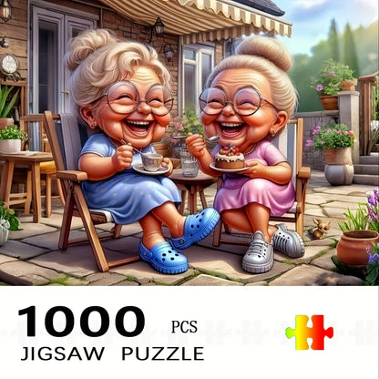 1000pcs Grandma'S Afternoon Tea Jigsaw Puzzle - Large Paper Puzzle Toy for Adults, Family Interaction Game, DIY Home Decor, Ch
