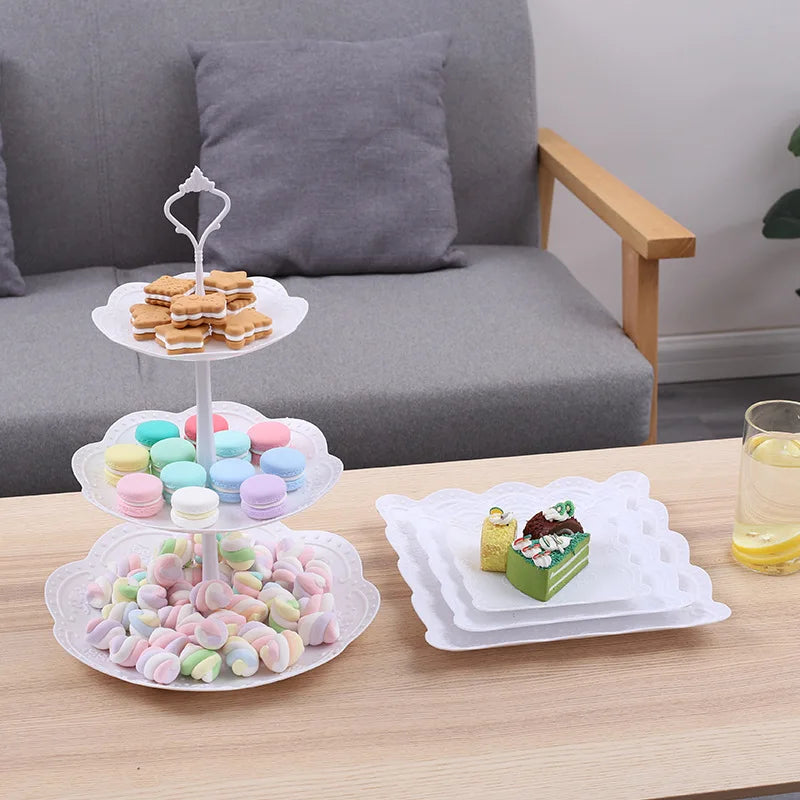 3 Tier Stand Display Rack (Afternoon Tea; Snack Fruit Tray; Wedding Party Dessert Table)