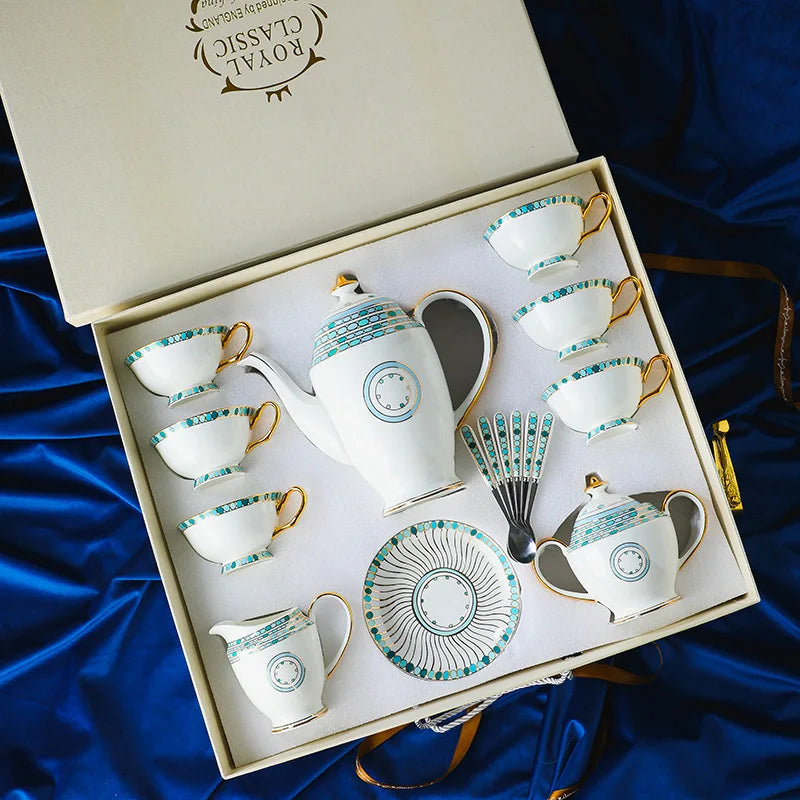 English Style Exquisite Coffee Cup Set, Bone China Cup and Dish, Home Gift, Afternoon Tea Cup, Gift Box