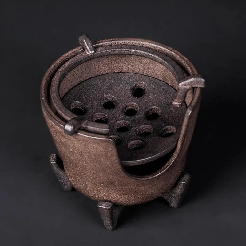 Tea Stove Tea Room Iron Kettle Stove Ancient Style Honeycomb Small Carbon Stove Household Pure Handmade Vintage